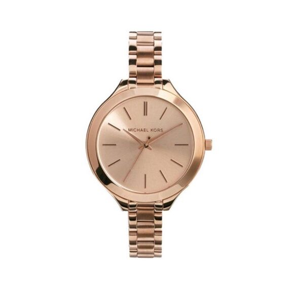 Michael Kors Slim Runway Collection Watch Rose Gold Stainless Steel MK-3211 - Picture 1 of 8
